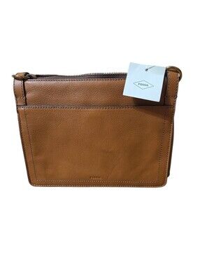 Fossil New Taryn Saddle Crossbody Bag Leather Adjustable Strap Msrp 195.00